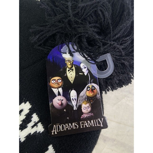 Addams Family Everyday Is Wednesday Black Pom Knit Beanie Cap Hat Adult OSFM - Picture 2 of 6